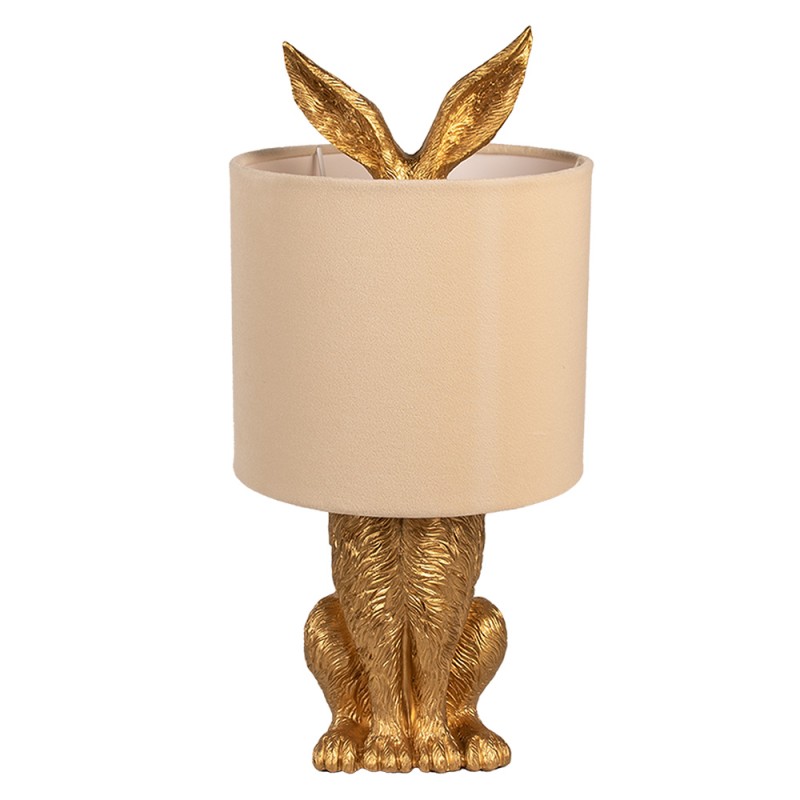 Clayre & Eef Table Lamp Rabbit Ø 20x43 cm Gold colored Plastic