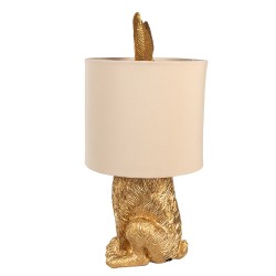 Clayre & Eef Table Lamp Rabbit Ø 20x43 cm Gold colored Plastic