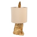 Clayre & Eef Table Lamp Rabbit Ø 20x43 cm Gold colored Plastic