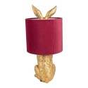 Clayre & Eef Table Lamp Rabbit Ø 20x43 cm Gold colored Red Plastic