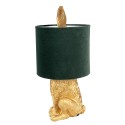 Clayre & Eef Table Lamp Rabbit Ø 20x43 cm Gold colored Green Plastic