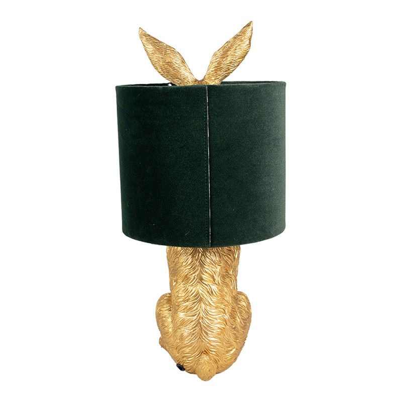 Clayre & Eef Lampe de table Lapin Ø 20x43 cm Couleur or Vert Plastique