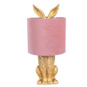 Clayre & Eef Tischlampe Kaninchen Ø 20x43 cm Goldfarbig Rosa Kunststoff