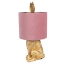 Clayre & Eef Tischlampe Kaninchen Ø 20x43 cm Goldfarbig Rosa Kunststoff