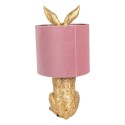 Clayre & Eef Lampe de table Lapin Ø 20x43 cm Couleur or Rose Plastique