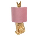 Clayre & Eef Tischlampe Kaninchen Ø 20x43 cm Goldfarbig Rosa Kunststoff