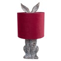 Clayre & Eef Lampe de table Lapin Ø 20x43 cm Marron Rouge Plastique