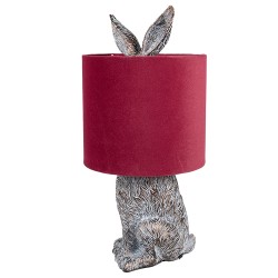 Clayre & Eef Lampe de table Lapin Ø 20x43 cm Marron Rouge Plastique