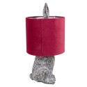 Clayre & Eef Lampe de table Lapin Ø 20x43 cm Marron Rouge Plastique