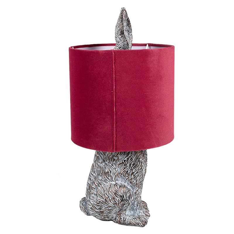 Clayre & Eef Lampada da tavolo Coniglio Ø 20x43 cm Marrone Rosso Plastica