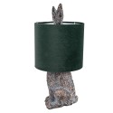 Clayre & Eef Lampe de table Lapin Ø 20x43 cm Marron Vert Plastique