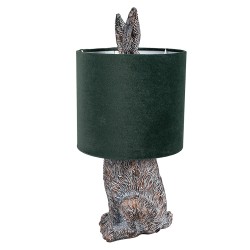 Clayre & Eef Lampada da tavolo Coniglio Ø 20x43 cm Marrone Verde  Plastica