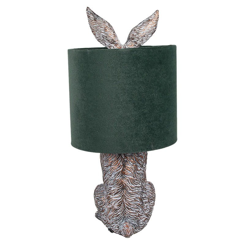 Clayre & Eef Table Lamp Rabbit Ø 20x43 cm Brown Green Plastic