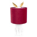 Clayre & Eef Lampe de table Lapin Ø 20x43 cm Blanc Rouge Plastique