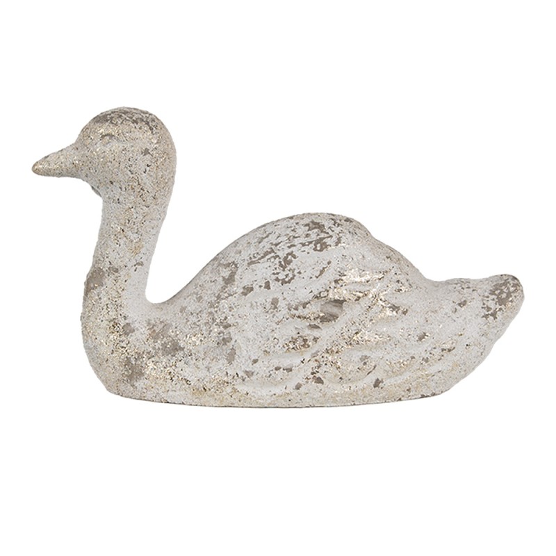 Clayre & Eef Figurine décorative Canard 15x5x9 cm Blanc Pierre