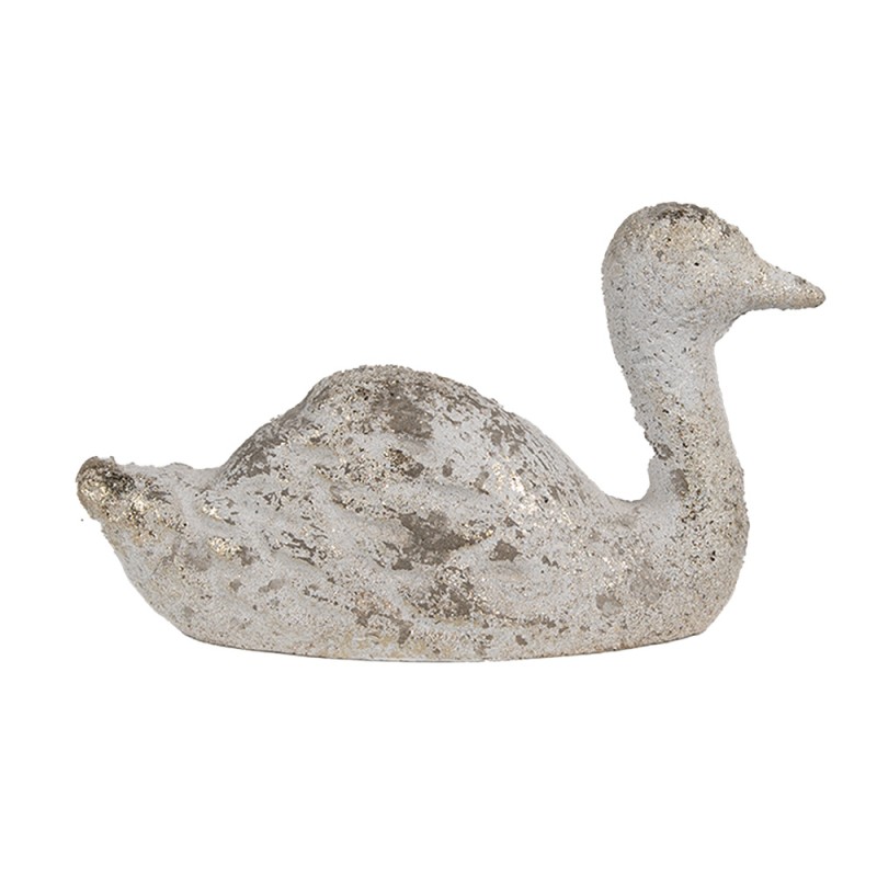 Clayre & Eef Figurine décorative Canard 15x5x9 cm Blanc Pierre