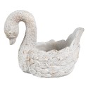 Clayre & Eef Planter Swan 19x11x15 cm White Stone