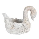 Clayre & Eef Blumentopf Schwan 19x11x15 cm Weiß Stein