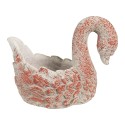 Clayre & Eef Pot de fleurs Cygne 19x11x15 cm Gris Rouge Pierre