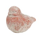 Clayre & Eef Figurine décorative Oiseau 14x9x10 cm Gris Rouge Pierre