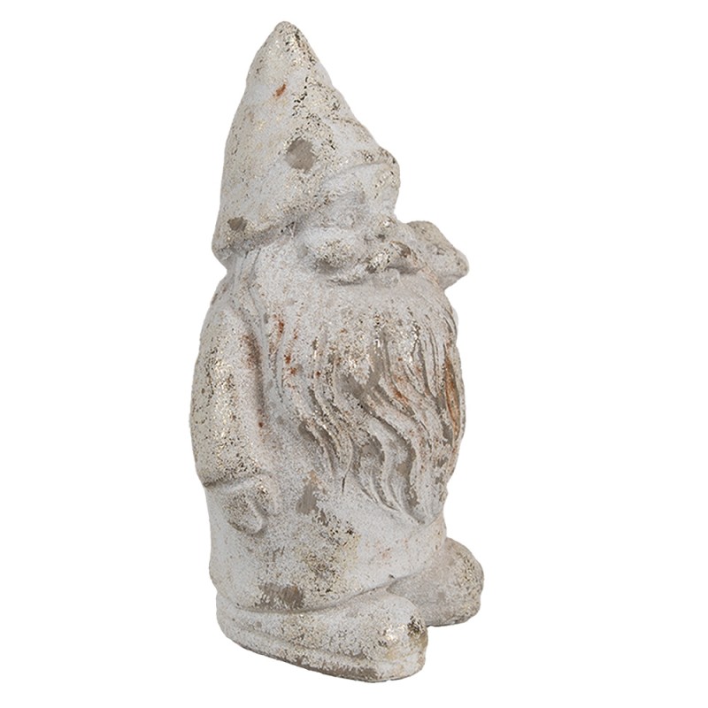 Clayre & Eef Figurine décorative Gnome 9x8x15 cm Blanc Pierre