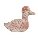 Clayre & Eef Figurine décorative Canard 15x8x12 cm Gris Rouge Pierre