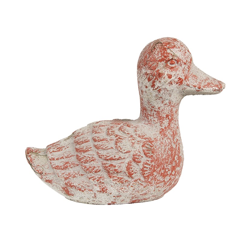 Clayre & Eef Decorative Figurine Duck 15x8x12 cm Grey Red Stone