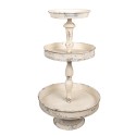 Clayre & Eef 3-Tiered Stand Ø 40x75 cm Beige Metal