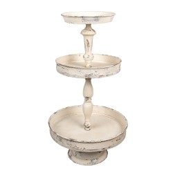 Clayre & Eef 3-Tiered Stand Ø 40x75 cm Beige Metal