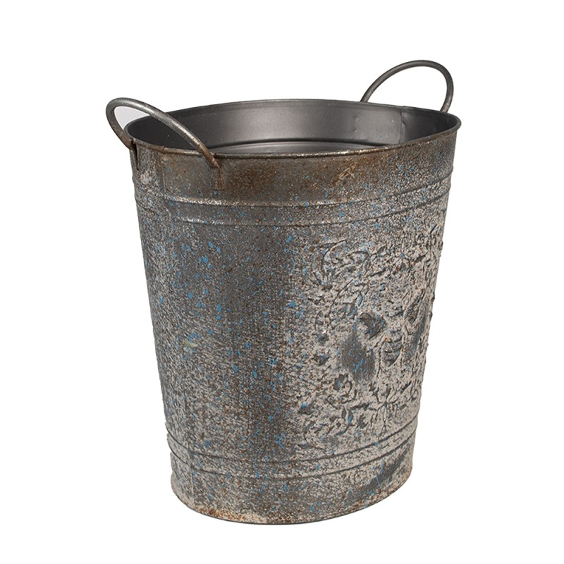 Clayre & Eef Blumentopf 35x22x32 cm Grau Metall