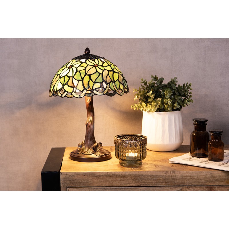 LumiLamp Table Lamp Tiffany Ø 25x31 cm Green Glass