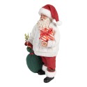 Clayre & Eef Kerstdecoratie Beeld Kerstman 27 cm Wit Rood Kunststof