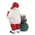 Clayre & Eef Statuetta decorativa di Natale Babbo Natale  27 cm Bianco Rosso  Plastica