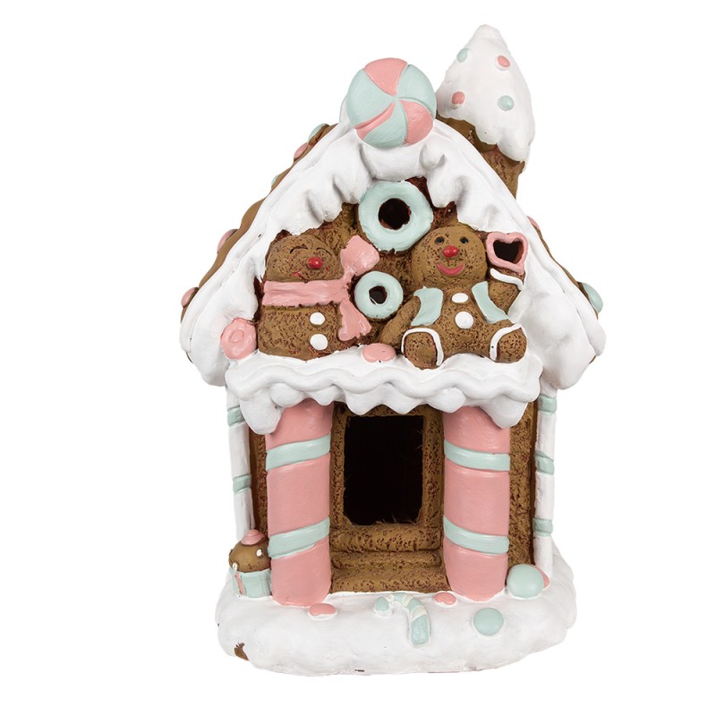 Clayre & Eef Gingerbread house with LED 26x20x37 cm Brown Plastic