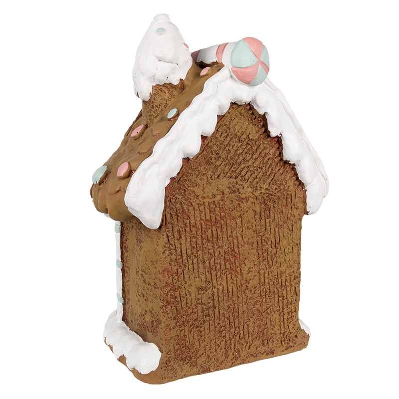 Clayre & Eef Gingerbread house met LED 26x20x37 cm Bruin Kunststof