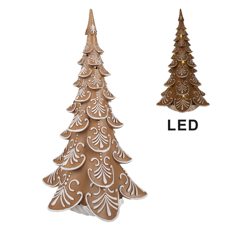 Clayre & Eef Christmas Decoration with LED Lighting Christmas Tree 42 cm Brown Plastic