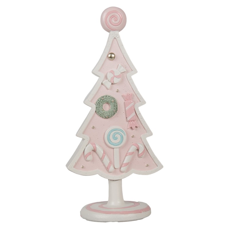 Clayre & Eef Christmas Decoration Christmas Tree 25 cm Pink Plastic