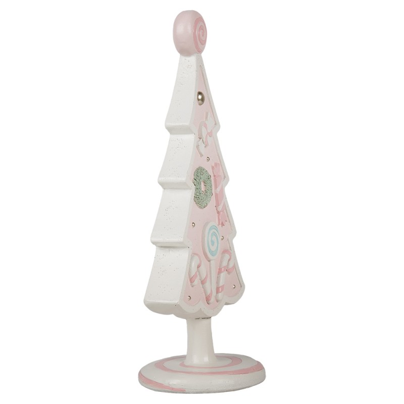 Clayre & Eef Décoration de Noël Sapin de Noël 25 cm Rose Plastique