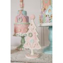 Clayre & Eef Decorazione di Natalizie Albero di Natale 25 cm Rosa Plastica