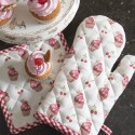 Clayre & Eef Manique de four 18x30 cm Rouge Coton Cupcakes