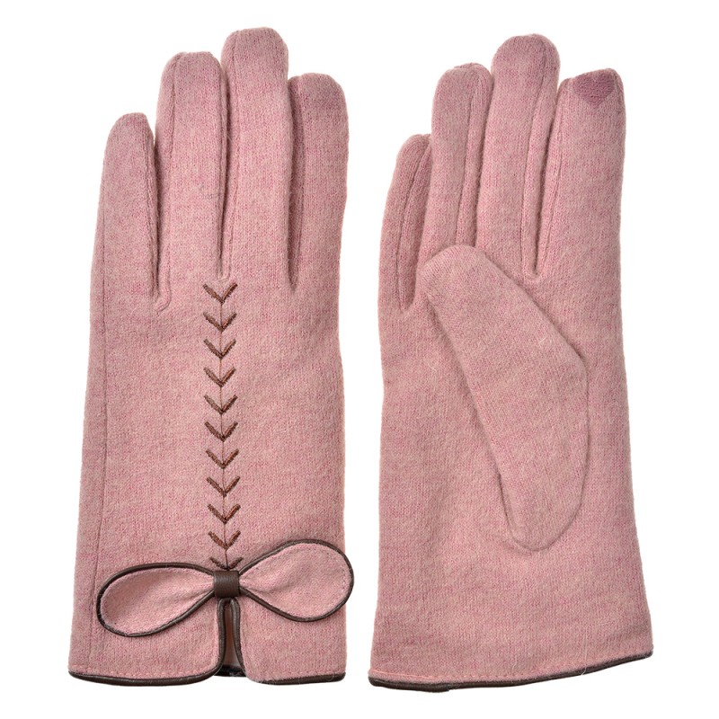 Clayre & Eef Gants d'hiver 9x23 cm Rose Polyester