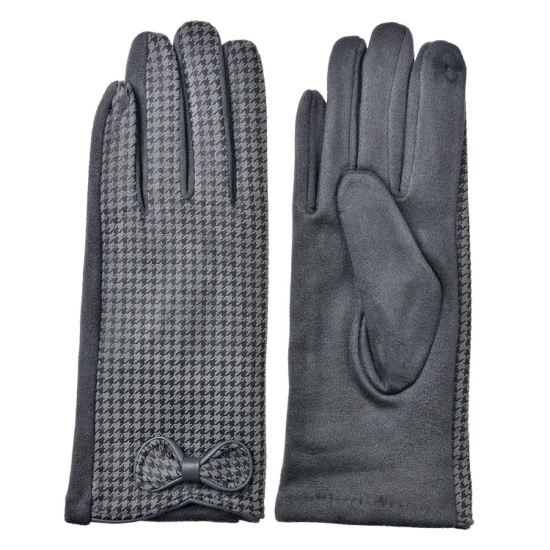 Clayre & Eef Winter Gloves 9x23 cm Grey Polyester