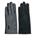 Clayre & Eef Handschoenen Winter 9x23 cm Zwart Wit Polyester