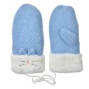 Clayre & Eef Children's Gloves 10x23 cm Blue Polyester