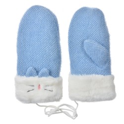 Clayre & Eef Handschoenen Kinderen 10x23 cm Blauw Polyester