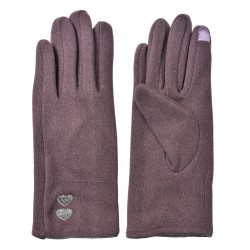 Clayre & Eef Guanti invernali 9x23 cm Viola Poliestere