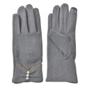 Clayre & Eef Gants d'hiver 9x23 cm Gris Polyester