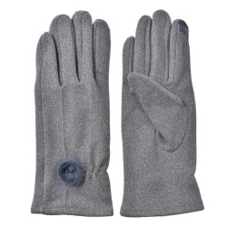 Clayre & Eef Winterhandschuhe 9x23 cm Grau Polyester