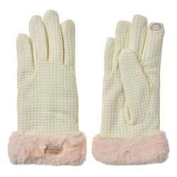 Clayre & Eef Gants en fausse fourrure 9x23 cm Beige Polyester