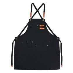 Clayre & Eef Grembiule da cucina 75x66 cm Nero Poliestere